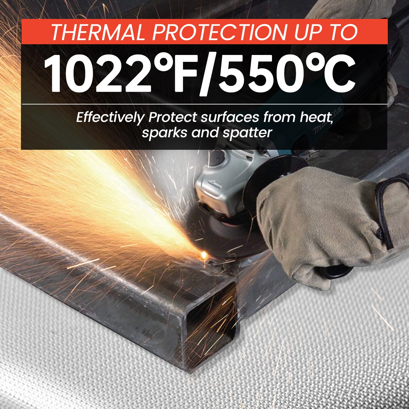 Couverture de soudure robuste, rideau de soudure en fibre de verre revêtu de silicone avec œillets, couverture isolante ignifuge pour soudure industrielle, couverture anti-feu multi-usage pour fumoir