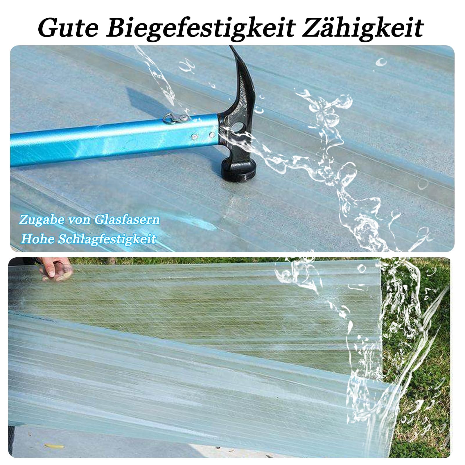 Panneaux de Toit Ondulés Transparents - Plastique Auvent de Serre Abri de Jardin Résistants aux intempéries Isolants Panneaux d'éclairage pour terrasse, Toit ondulé, Terrasse, Pavillon