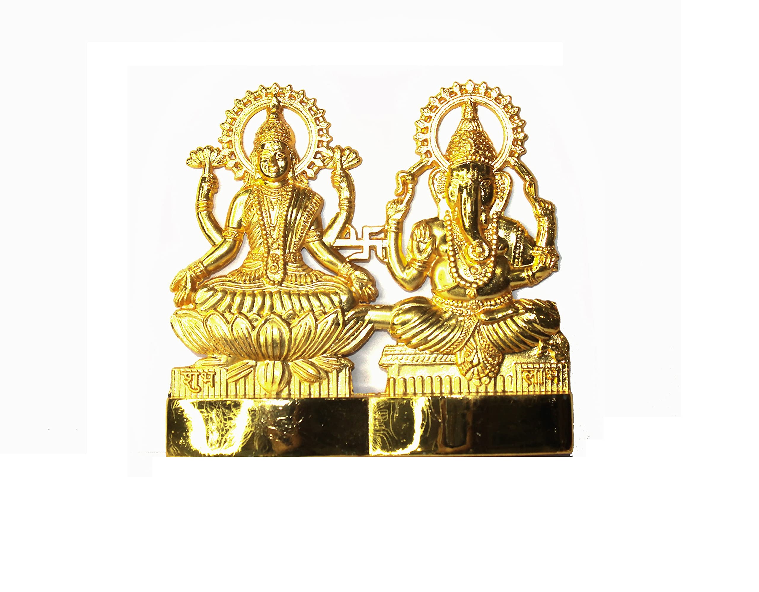 Indian Hinduism Home Temple Decor Ashtadhatu (MIX METAL) Sculptures Statue Idol Figurine Murti for Pooja/Gift/Diwali Puja (Laxmi Ganesh Sitting Large)