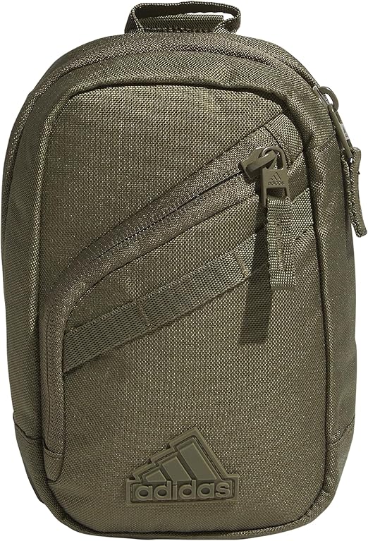 adidas Prime Mini Sling Crossbody Bag, Small Size for Festivals and Travel, Olive Strata Green, OSFA