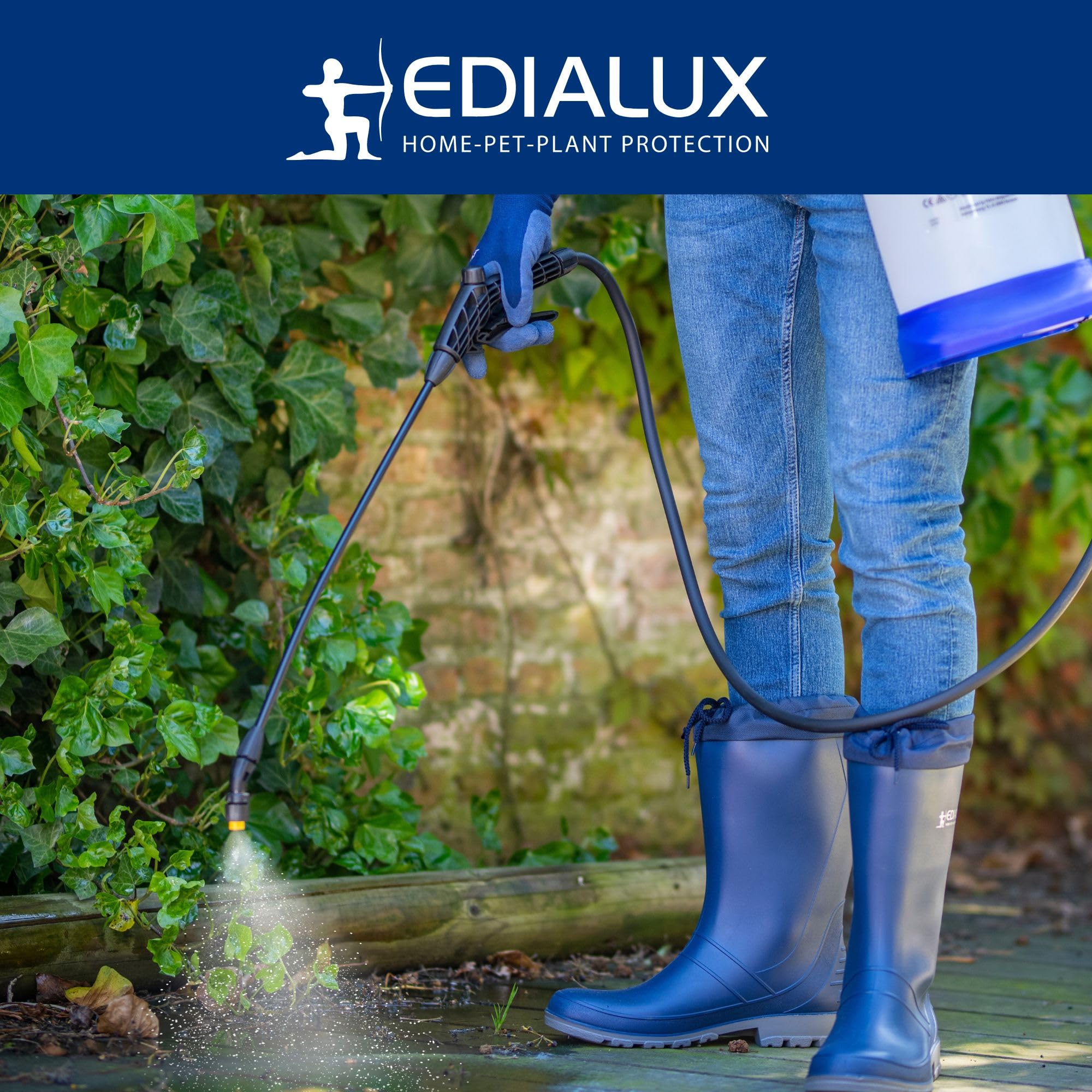 Edialux Drucksprüher 5L rückenspritze für gartenpflege und Reinigung, manuelles sprühgerät chemikalienbeständig universalsprüher für pflanzenschutz unkrautbekämpfung und mehr