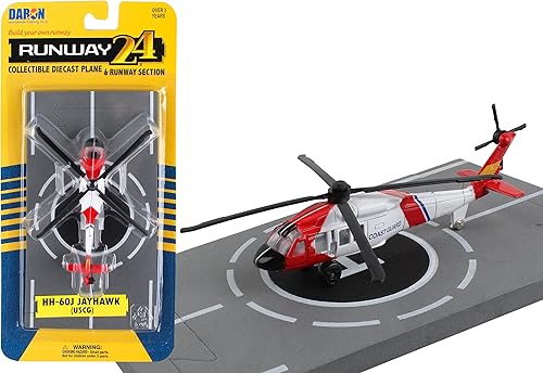 Daron Worldwide Trading Runway24 - Helicóptero de la Guardia Costera, negro, rojo