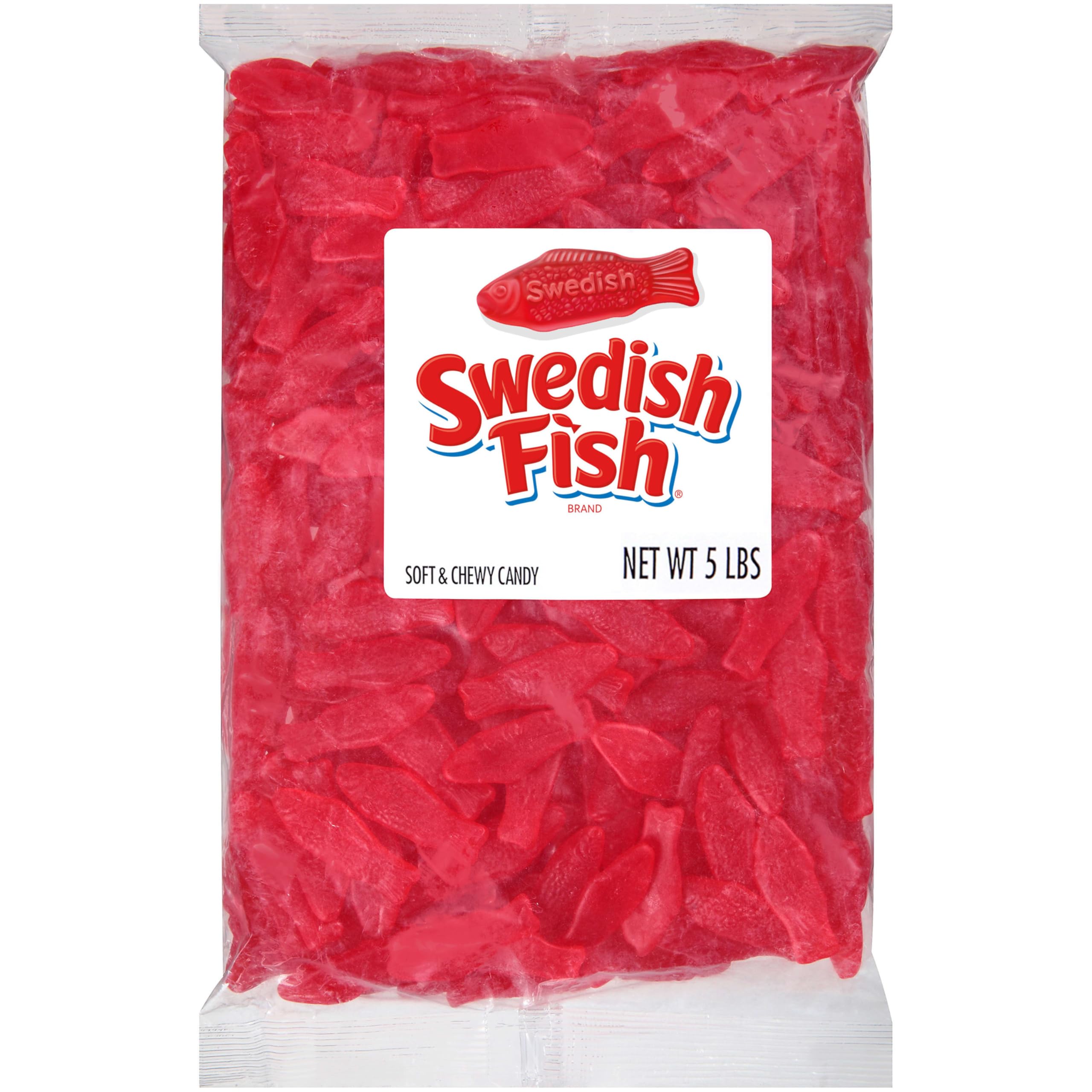 Swedish Fish Soft & Chewy Candy, Red, 5 Pound Bag