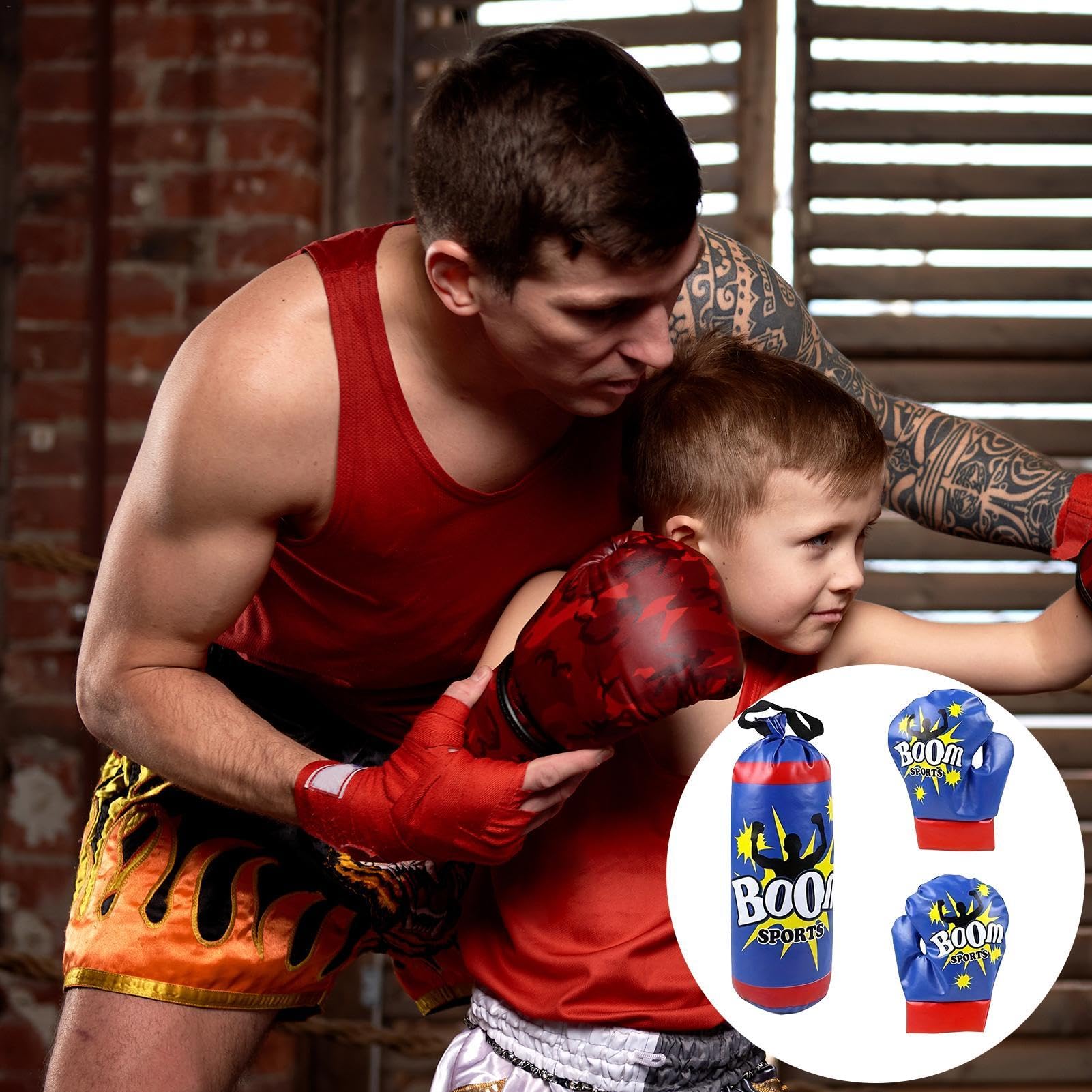 Saco de Boxeo para Niños con Guantes, Equipo de Entrenamiento de Boxeo Profesional