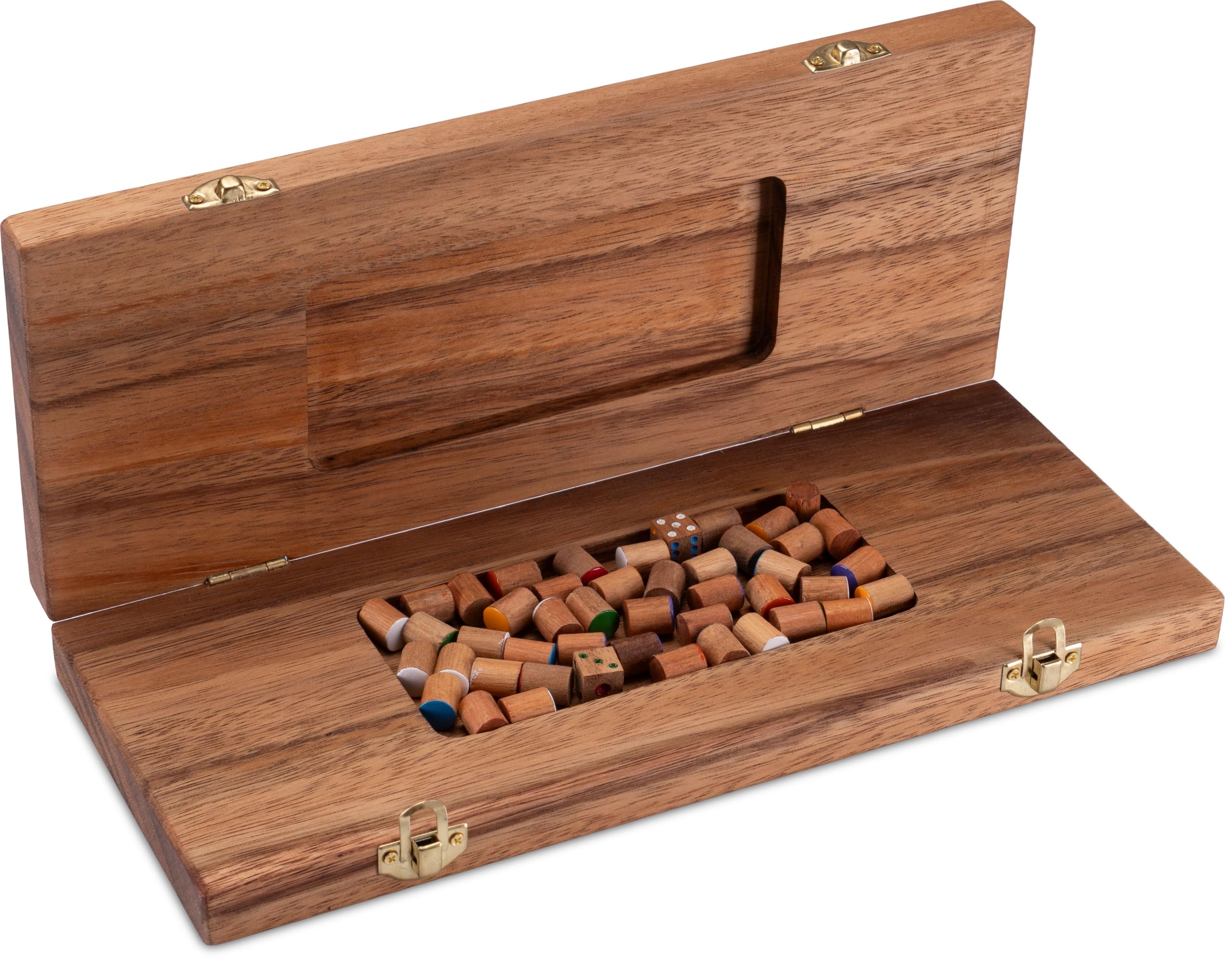 LOGOPLAY Blockade Strategiespiel - Klappbares Holzspiel Für 2-6 Spieler, 26x33cm Mit Metallverschluss