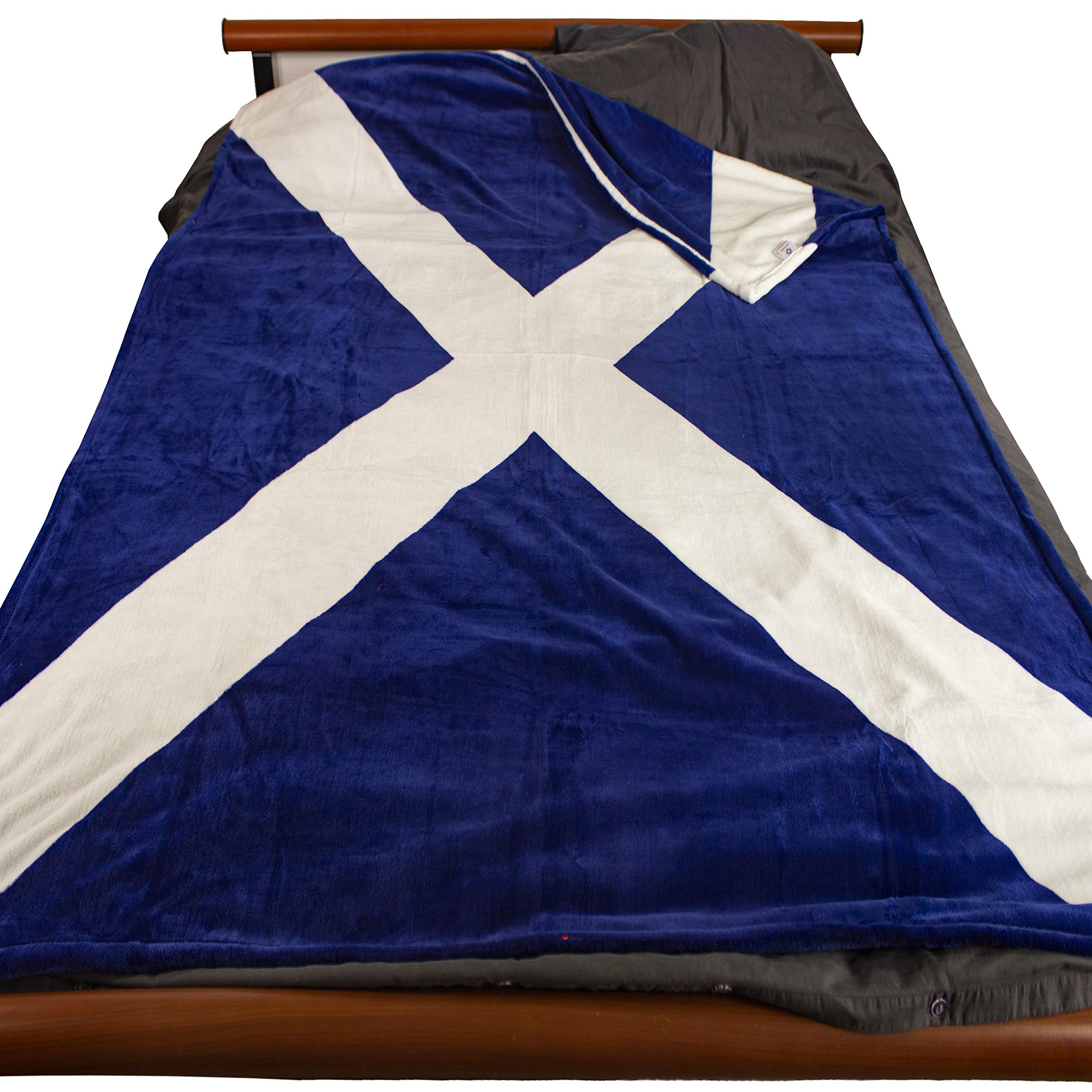 I Luv Ltd Large Fleece Blanket With Saltire Print Design 150Cm Wide
