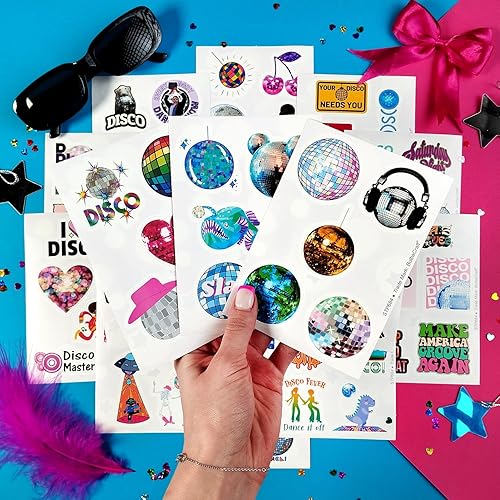 Miniatura 6 de BulbaCraft 100 Piezas de Adhesivos de Discoteca, Adhesivos de Bola de Discoteca, Adornos de Bola de Discoteca, Regalos para Mujeres y Hombres