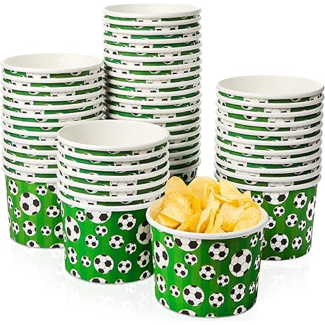 Soccer Themed Party Supplies - 50 Pcs 9 oz Sport Party Paper...