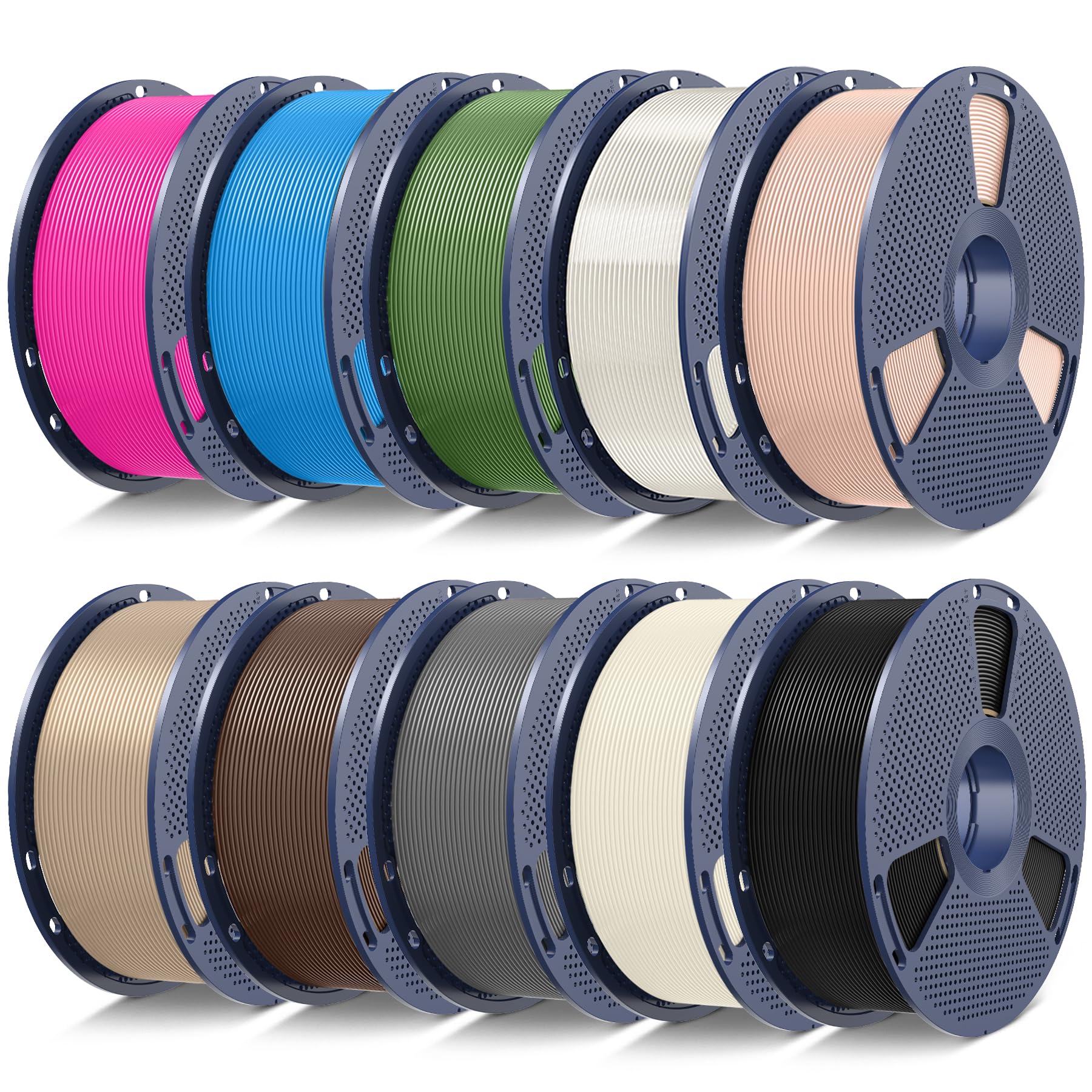 SUNLU PLA 3D Printer Filament, Multicolor, 10-Pack, 10KG Total