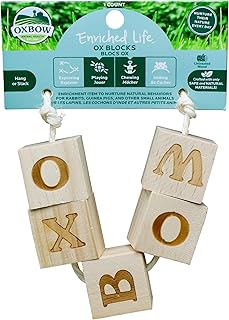 Oxbow Enriched Life Ox Blocks, Natural Wood Chew Toy for Rabbits, Guinea Pigs, and Hamsters, Promotes Dental Health and Foraging, Safe Enrichment Accessory, Small Pet Chew Toy