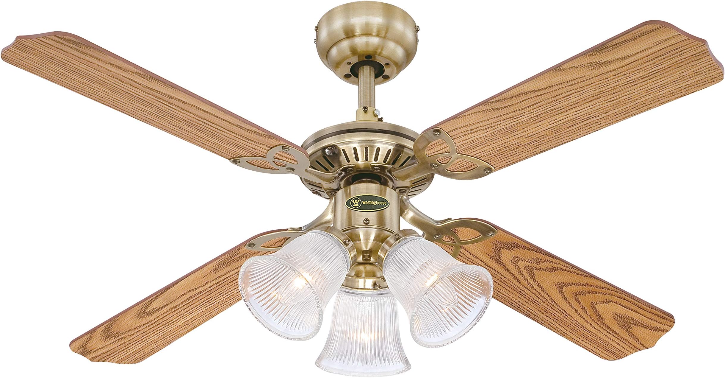CJOY Ventilatore da Soffitto Retrattile, 107 cm Ventilatore da Soffitto con Luce, Ventilatore da