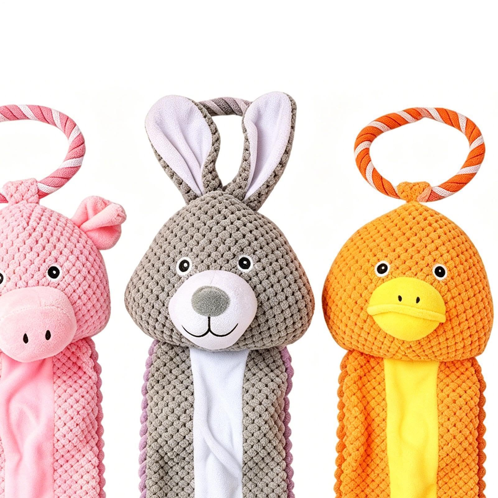 Giocattoli per cani che scricchiolano, gioco interattivo per dentizione, giocattolo da masticare per cuccioli, giocattolo da masticare per la noia, per casa, viaggi, auto, tiro alla fune