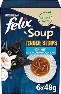 FELIX Soup Tender Strips Suppe für Katzen, 1 Packung (6 x 48g) product image