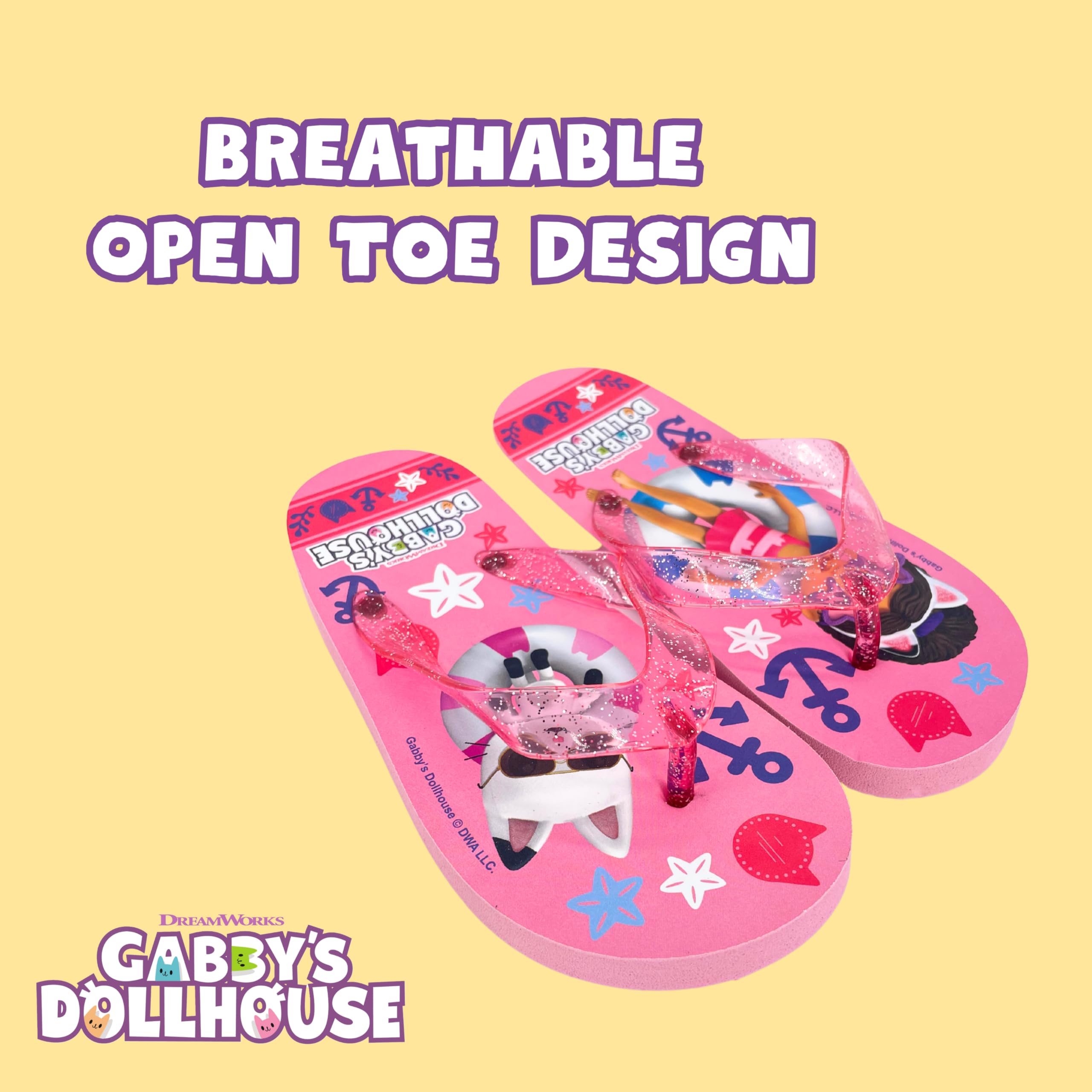 Gabby's Doll House Tongs pour Filles, Gabby et Pandy Paws Sandales D'été Classiques et Légères, Taille EU 23/24