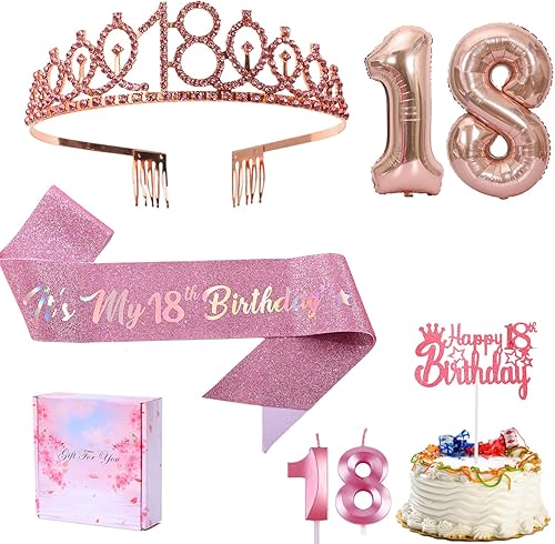 Miniatura 63 de Tira y tiara para velas de cumpleaños número 16, corona de diamantes de imitación de cumpleaños "Sweet 16th", globo de aluminio de 32 pulgadas