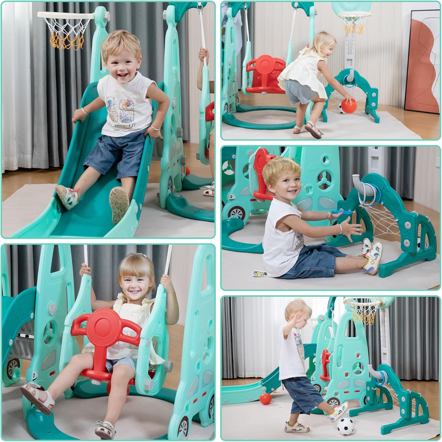 6-in-1 Play Slide Features