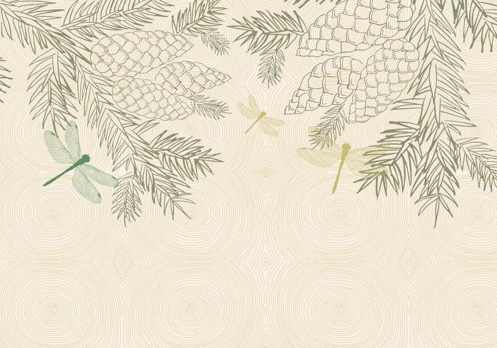 Papier peint panoramique tropical 150x105cm avec décor panoramique effet peint à la main