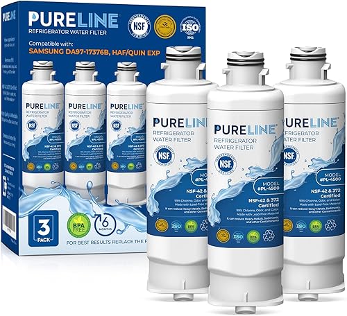 Pureline Reemplazo del filtro de agua DA97-17376B Samsung, reemplazo del filtro de agua para refrigerador HAF-QIN/EXP. (paquete de 3)