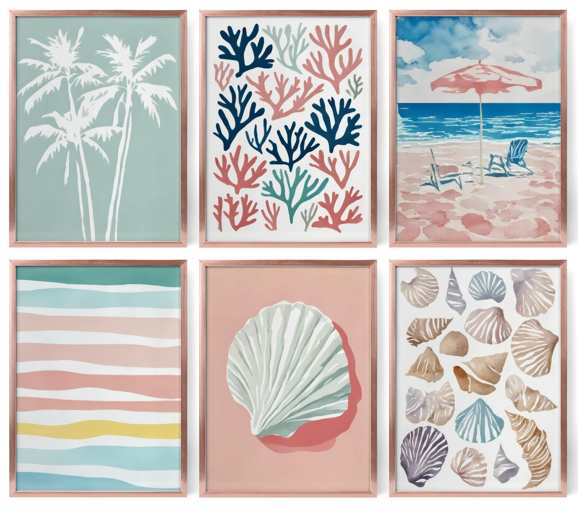 Pastel Coastal Wall Art - 6 Prints FREE SHIPPING -7