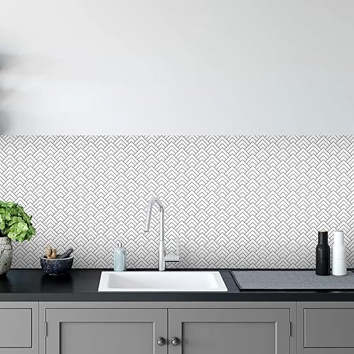 Miniatura 3 de Alwayspon 12 calcomanías mate para azulejos de pared, despegar y pegar, calcomanías de vinilo autoadhesivas para azulejos de cocina y baño, 6 x 6