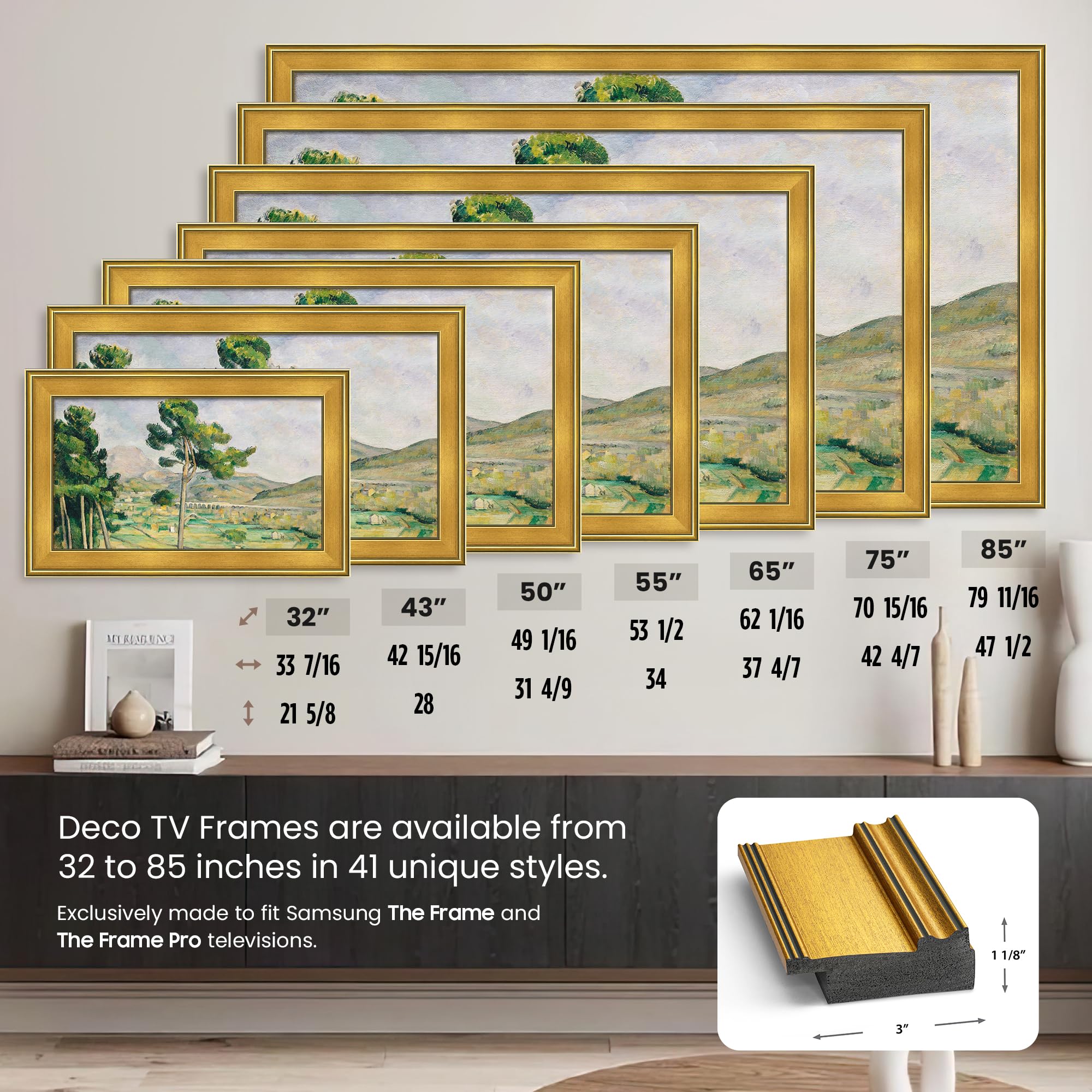  deco frame♡ Amazon.com: Frame My TV Deco TV Frames - Museum Maple Slim