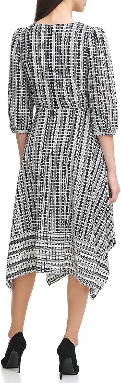 KARL LAGERFELD Womens Printed Hammered Crepe Midi - Image 3