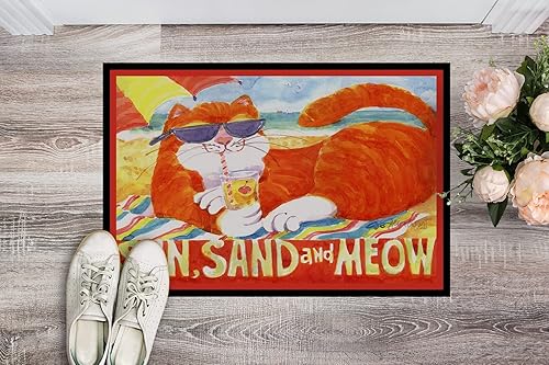 Miniatura 2 de Caroline's Treasures 6050JMAT - Felpudo naranja de 24 x 36 pulgadas, tapete para puerta delantera, para interiores y exteriores, para entrada,