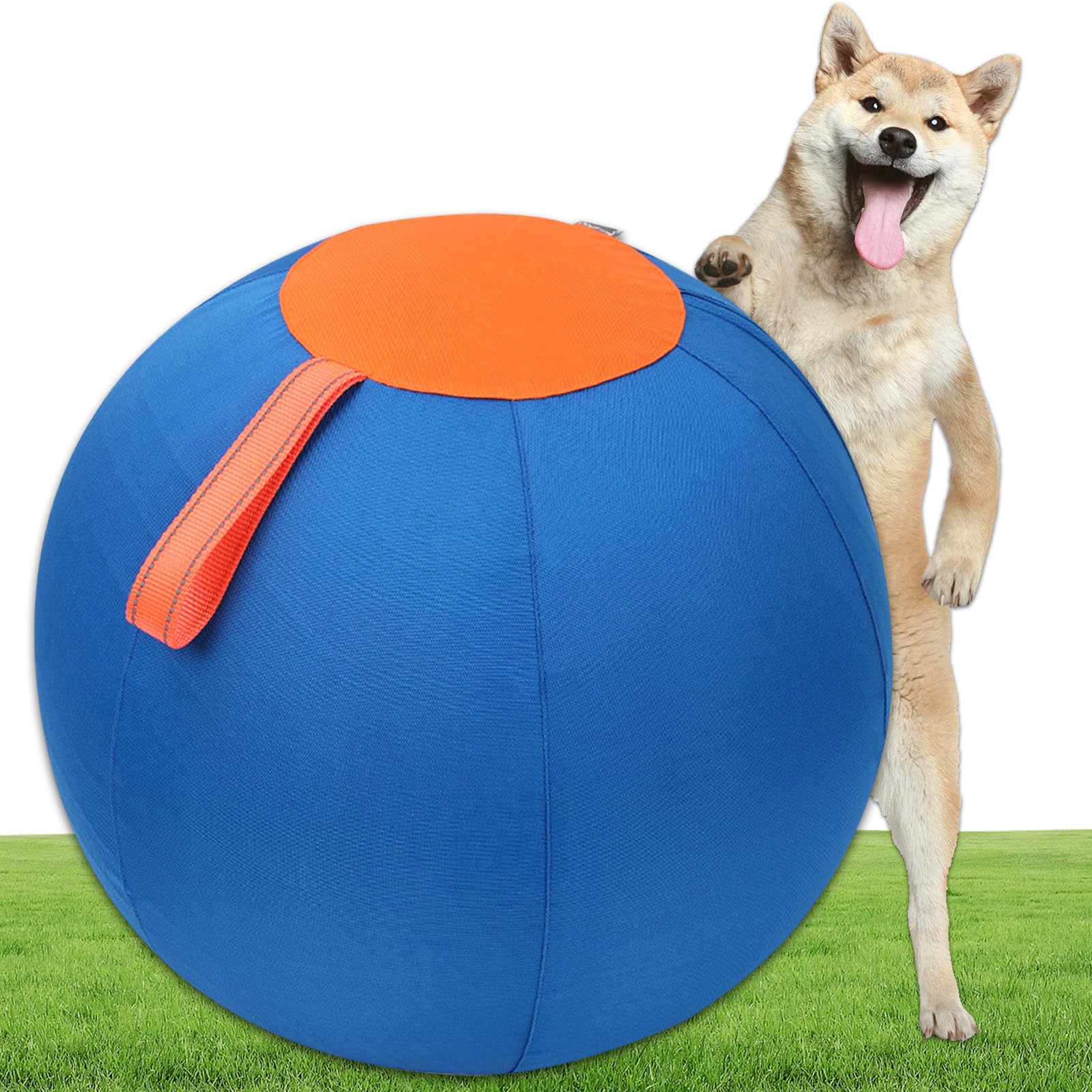 Shrandi Horse Herding Ball - 25 Cover with Straps Australian Shepherd Cattle Dogs Collie Herding Dog Giant Jolly