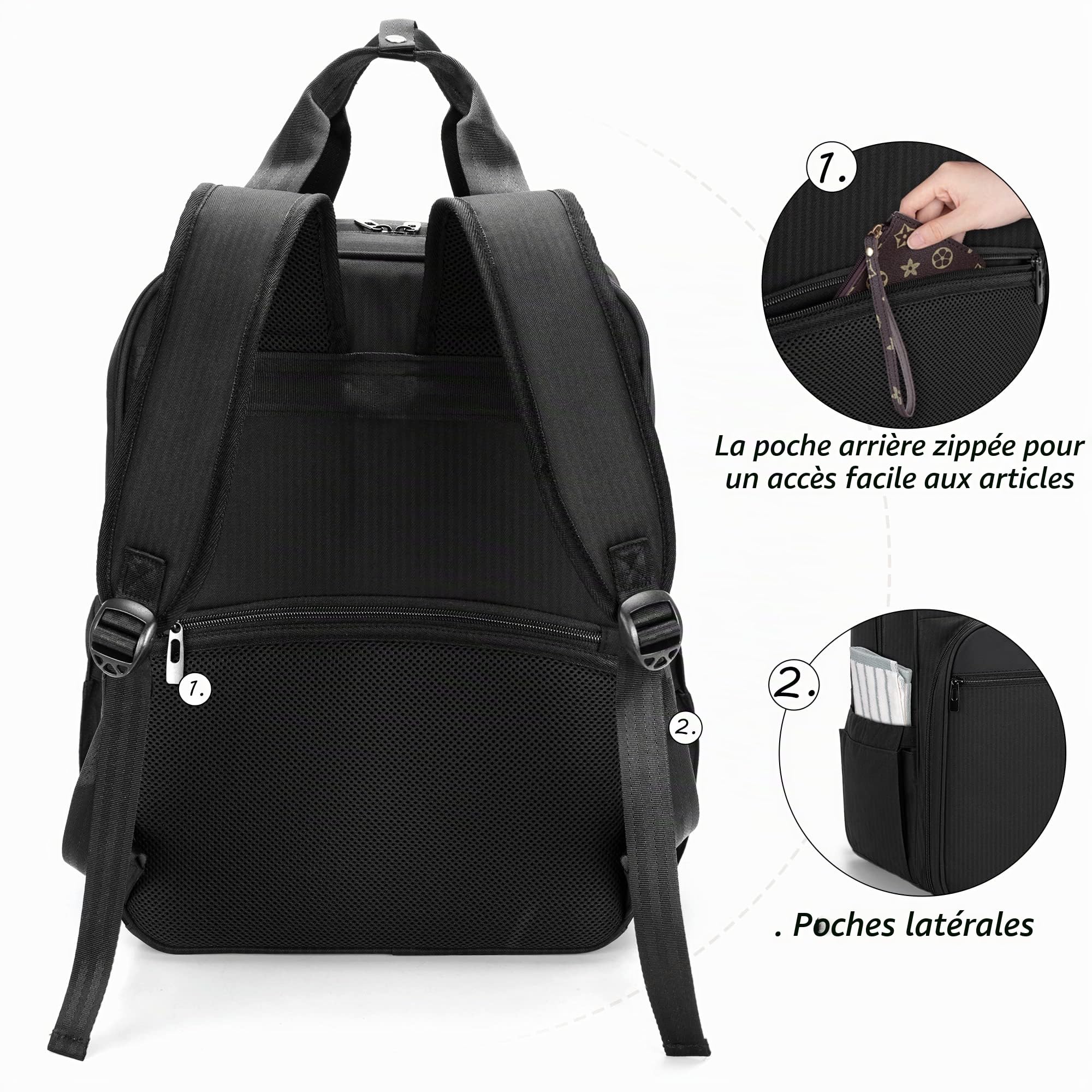 CURMIO Barman Sac Voyage Barman Trousse Sac à dos avec compartiments rembourrés, sac de transport portable pour ensemble d'outils de bar, maison à l'intérieur en plein air, sac seulement, Noir | Spécial pour Ensemble D'outils de Bar, Plusieurs Bandes & Co