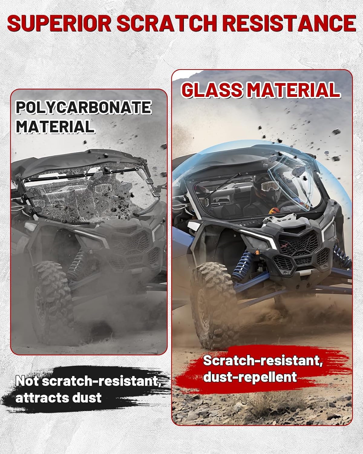 StarknightMT Maverick X3 Glass Windshield with Wipers Sliding Vents - Scratch Resistant X3 Windshield Compatible with Can-Am Maverick X3 XRS XDS Turbo R 2017-2026,DOT Approved Laminated Safety Glass