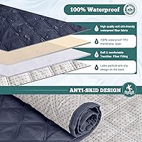 Vista 4 de Ruaozz Funda para silla reclinable 100% impermeable, antideslizante, funda de asiento para silla reclinable, lavable, con correas elásticas