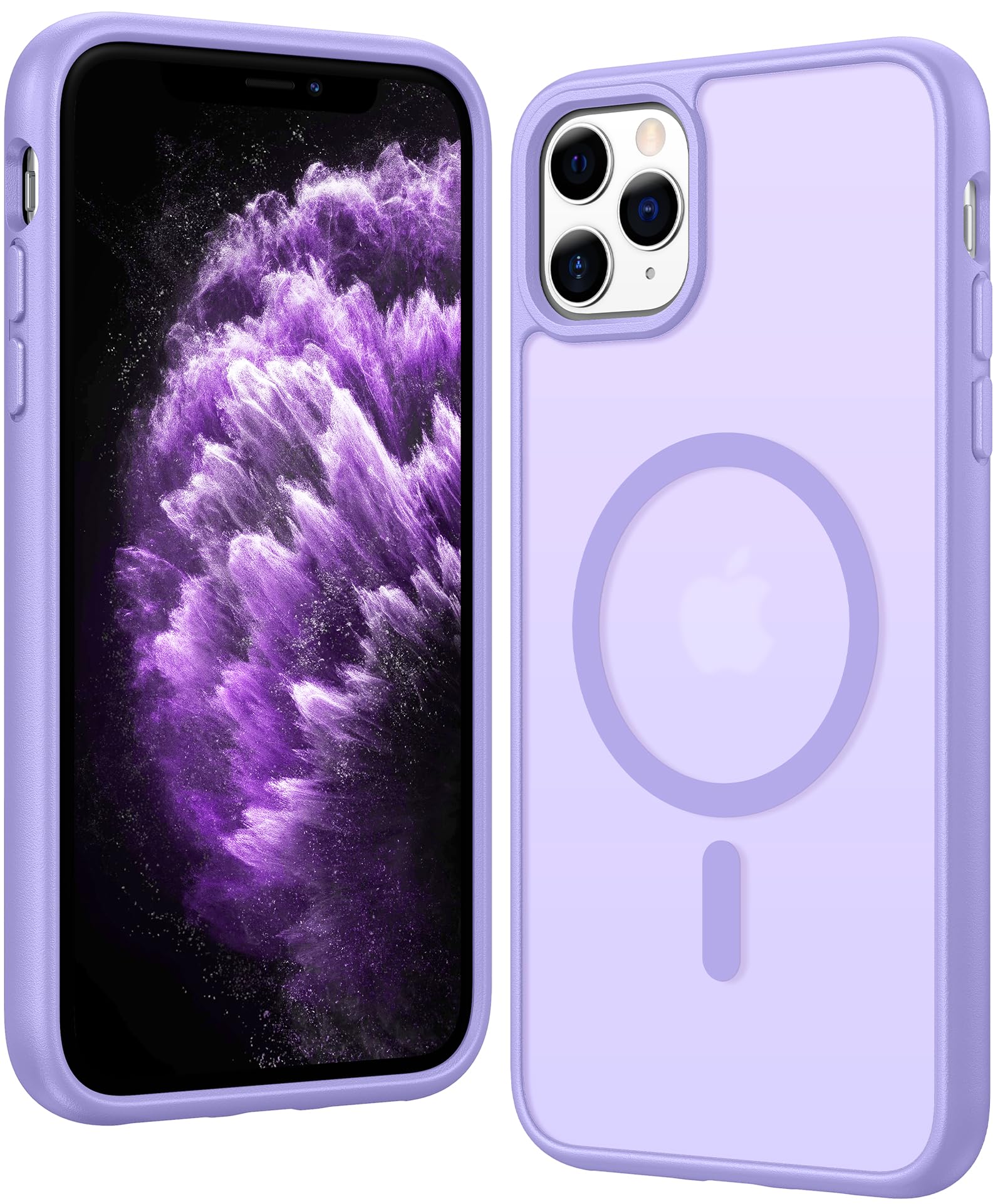 FNTCASE for iPhone 11 Pro-Max Case Matte Slim Compatible with Magsafe | Anti Yellowing, Magnetic, Military Grade, Drop Protection, Rugged Protective, Translucent Cell Phone Cover