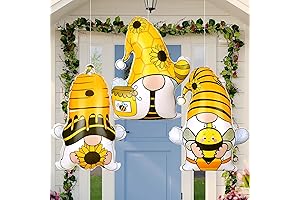 Liliful Inflatable 24" Bee Gnome Sunflower Party Decor Hanger