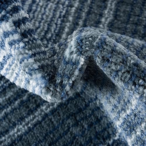 Miniatura 7 de Unique Loom Gemstone Collection - Alfombra de área - Topacio (5 pies 2 pulgadas x 7 pies 8 pulgadas, ovalada, azulazul marino)