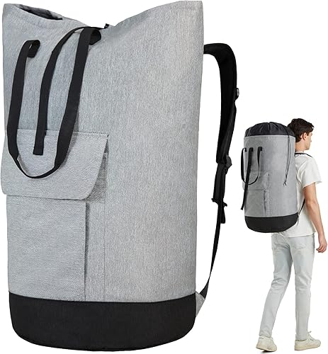 Bolsa de lavandería para universidad, mochila de lavandería resistente de 115L con correas de hombro, bolsa grande para ropa sucia para dormitorio,