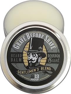 Grave Before Shave Gentlemen's Blend Beard Balm Bourbon Scent 4 oz - Tames, Conditions & Protects Beard