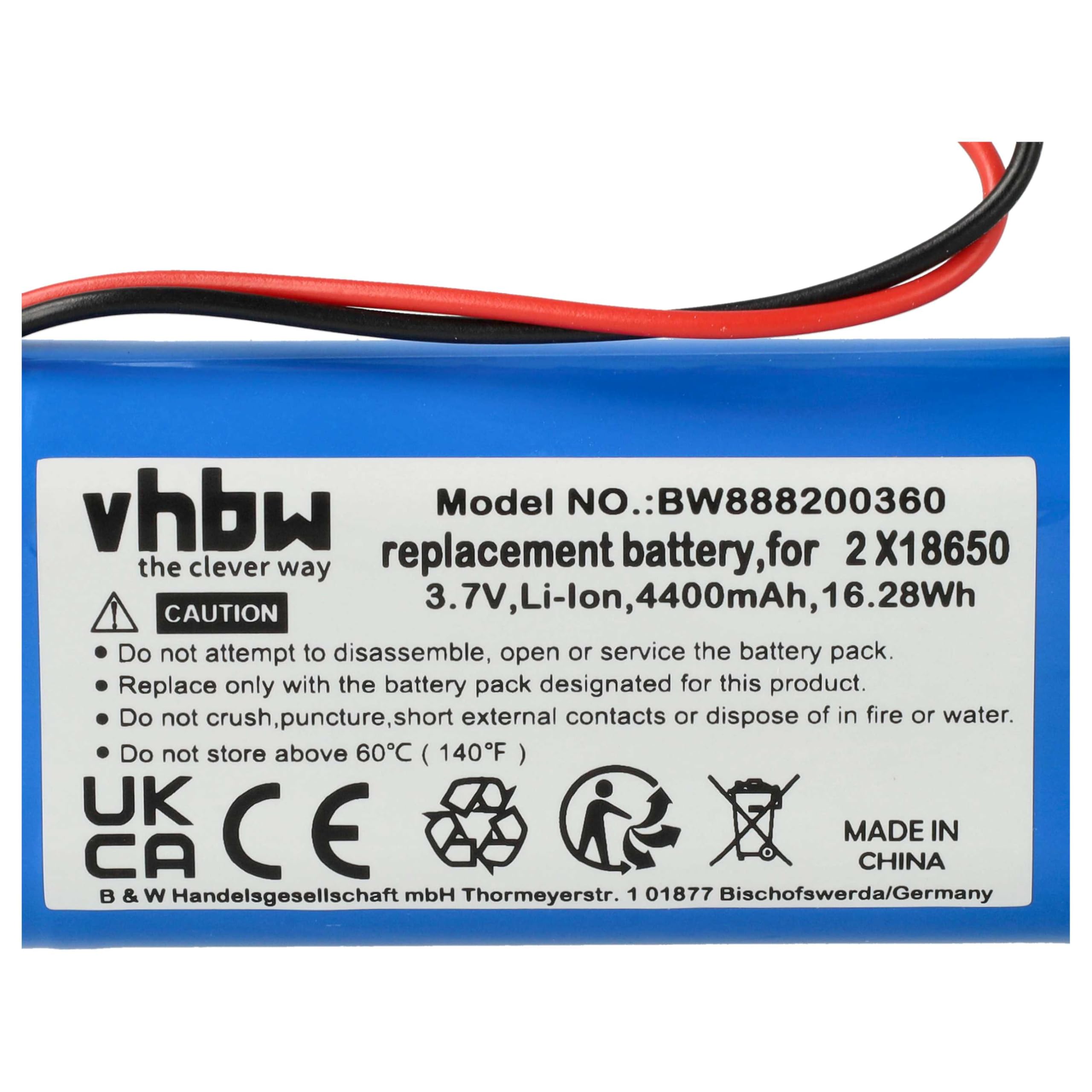 vhbw 5x batteria compatibile con Zafferano Poldina, Olivia Pro, Poldina Pro lampada da tavolo, da comodino (4400mAh, 3,7V, Li-Ion)