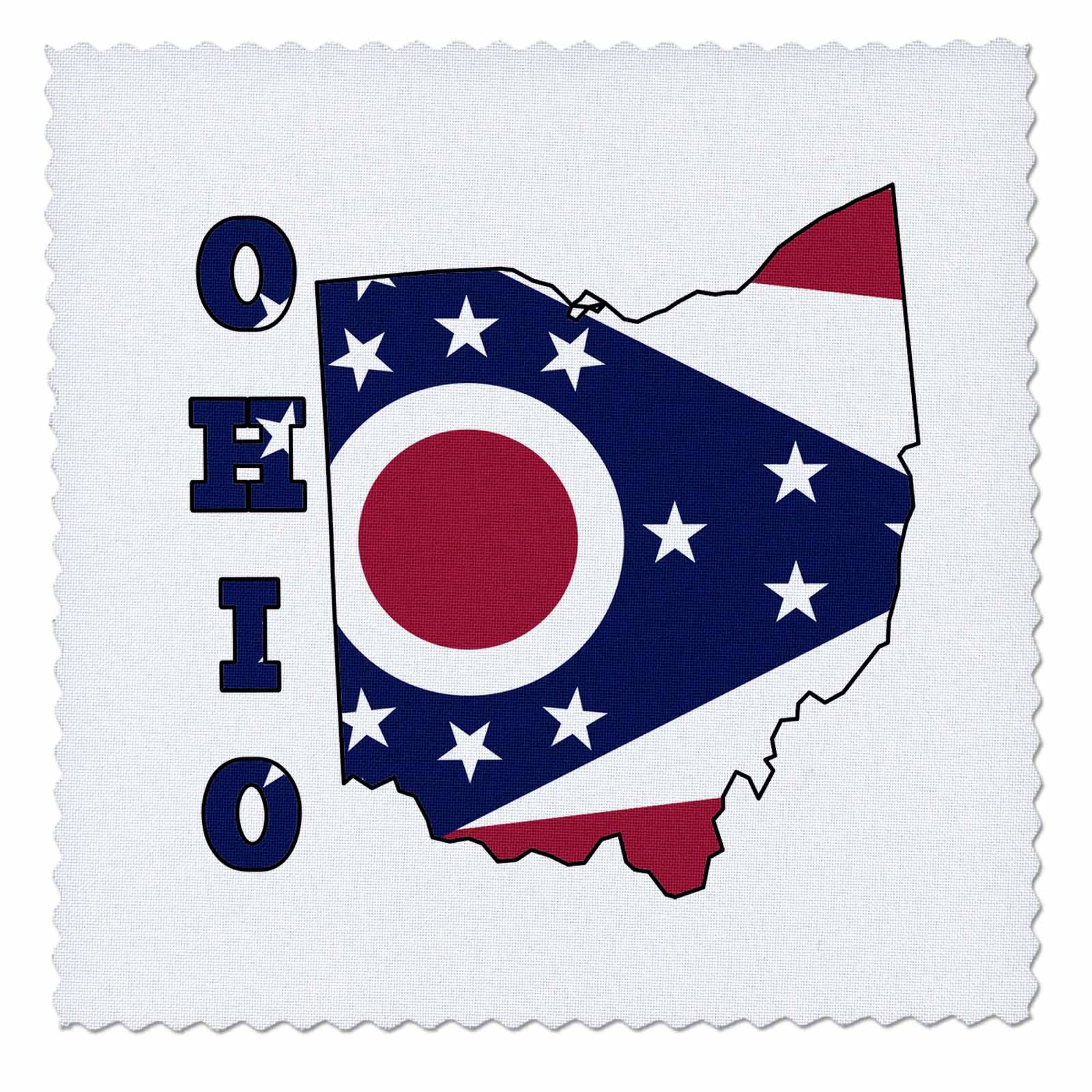 Amazon.com: 3dRose Ohio State Flag in The Outline Map and Letters