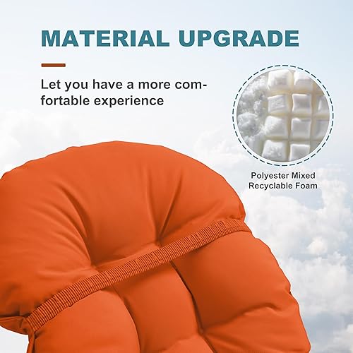 Miniatura 9 de Cojín para silla de patio Adirondack, cojín de respaldo alto para mecedora de 44 x 19 x 4 pulgadas, cojín para silla de asiento al aire libre,