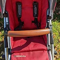 Vista 2 de Funda de cuero para reposabrazos de cochecito de bebé, compatible con Uppababy Vista V1/V2 para cochecito, funda protectora de barra, accesorios