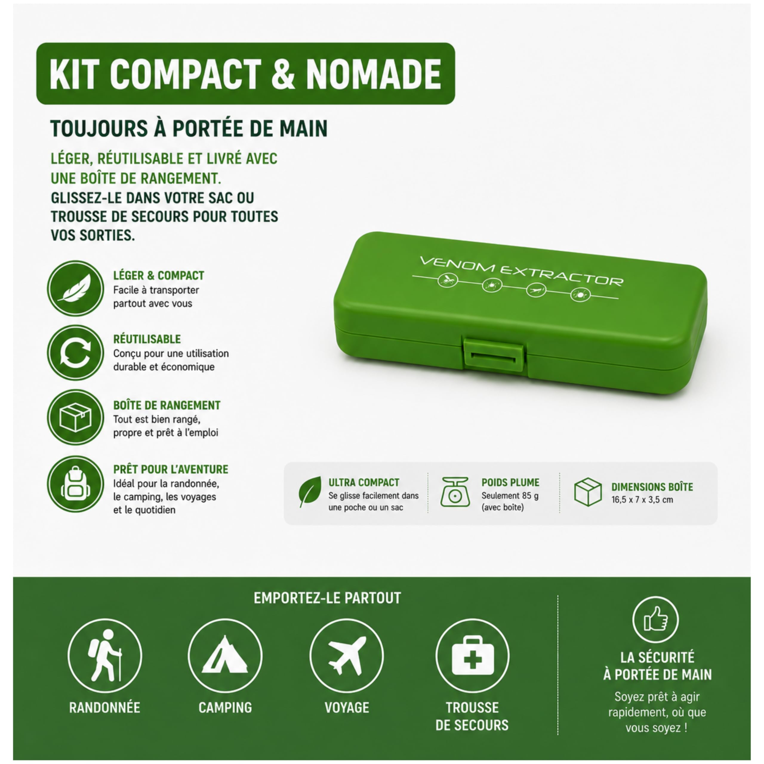 Kit de Emergencia 2 en 1 – Succionador de Veneno + Ganchos Quita garrapatas | Tratamiento Natural para picaduras y mordeduras