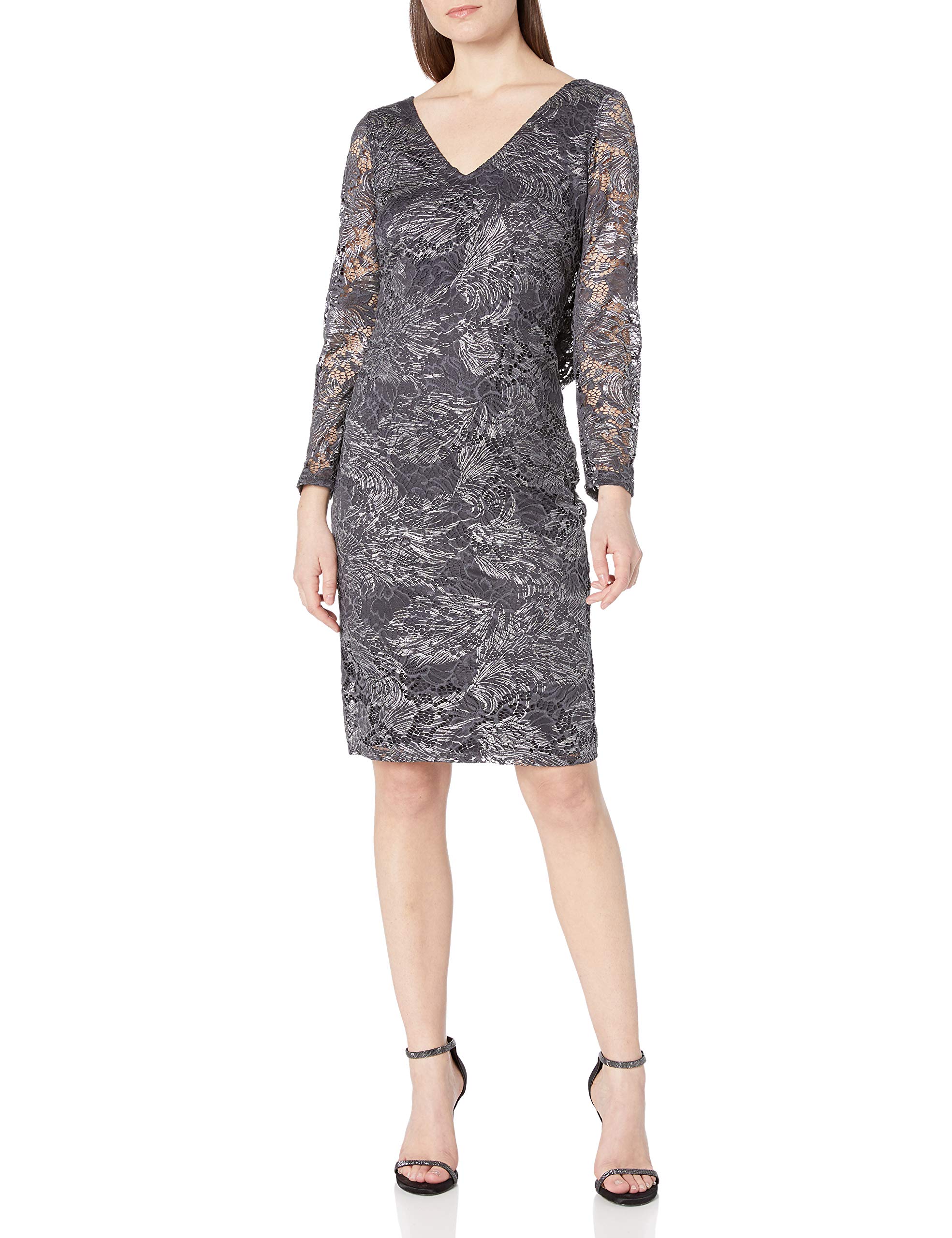 womens foiled lace cocktail dress Cocktail Dress