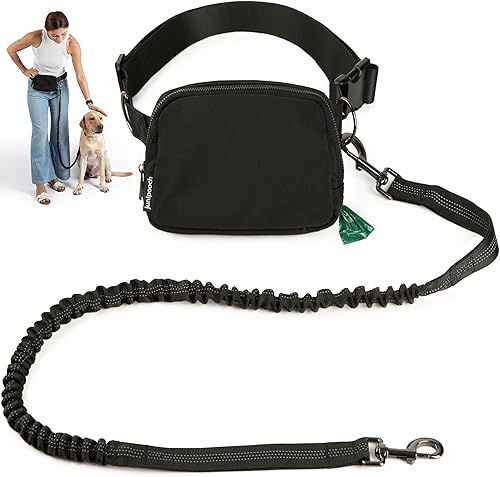 Miniatura 10 de Correa de perro manos libres con bolsa de golosinas para perros, correa de cintura elegante y moderna para pasear al perro, para llevar alrededor de