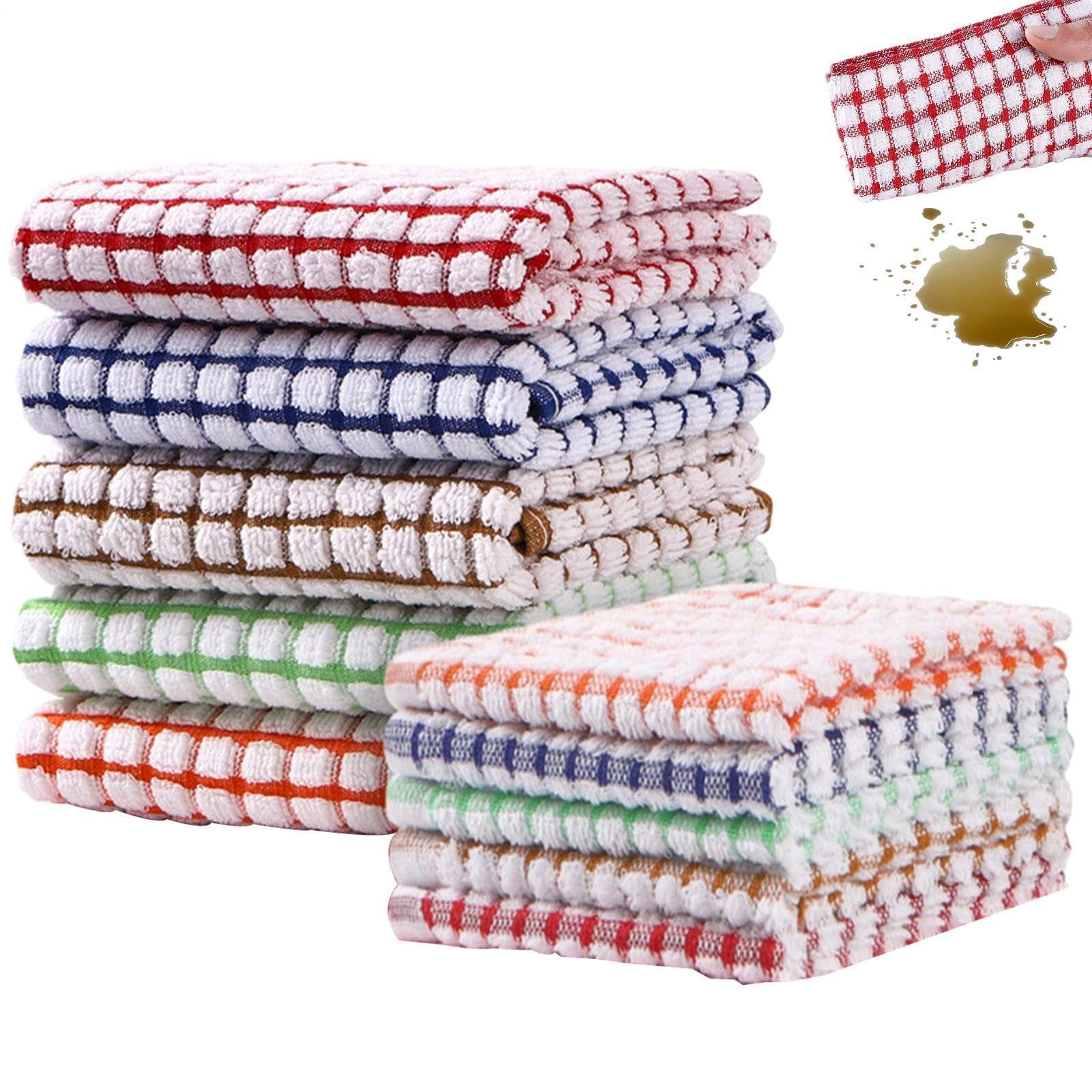 Pack Of 10 Terry Tea Towels, Kitchen Hand Towels Dish Cloth