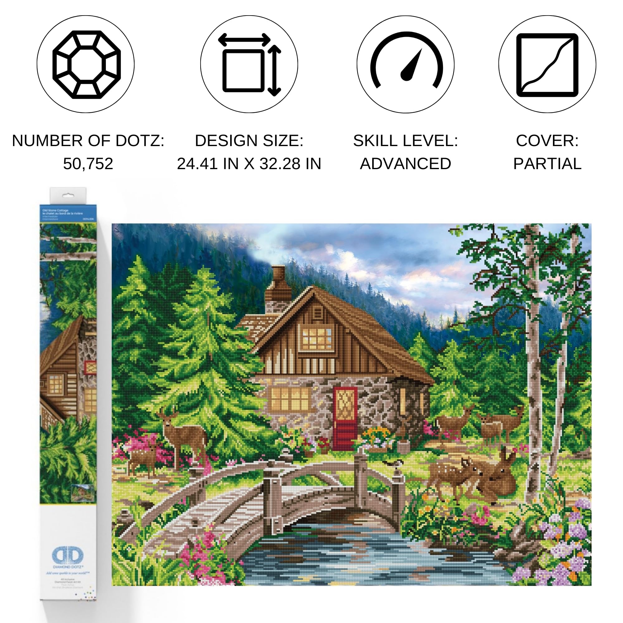 Amazon.com: DIAMOND DOTZ Old Stone Cottage Landscape Diamond
