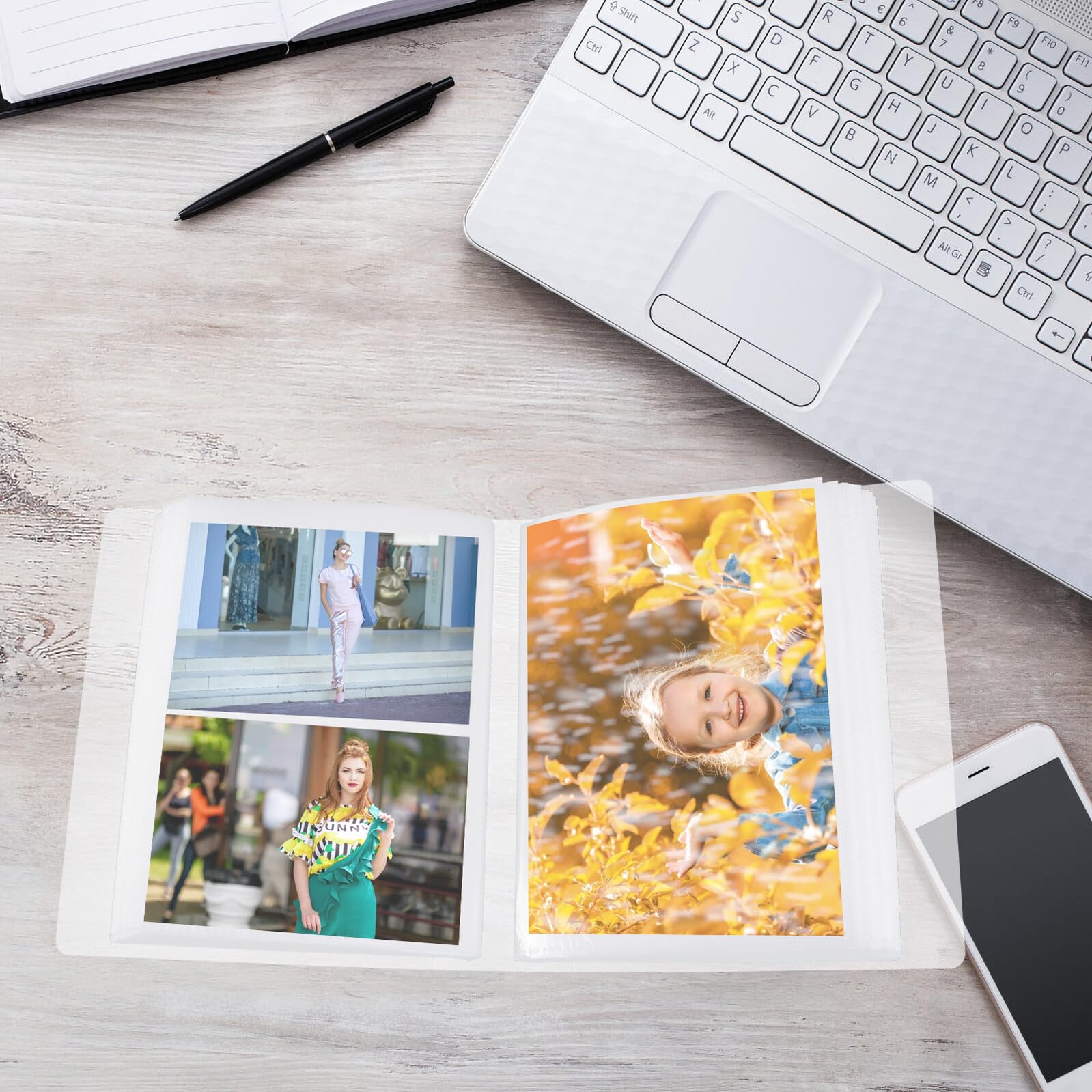Álbum de Fotos de 2 Piezas Fundas de Pp Mate para 100 Fotos de 6 Pulgadas, Adecuado para Estudiantes y Eventos como Bodas
