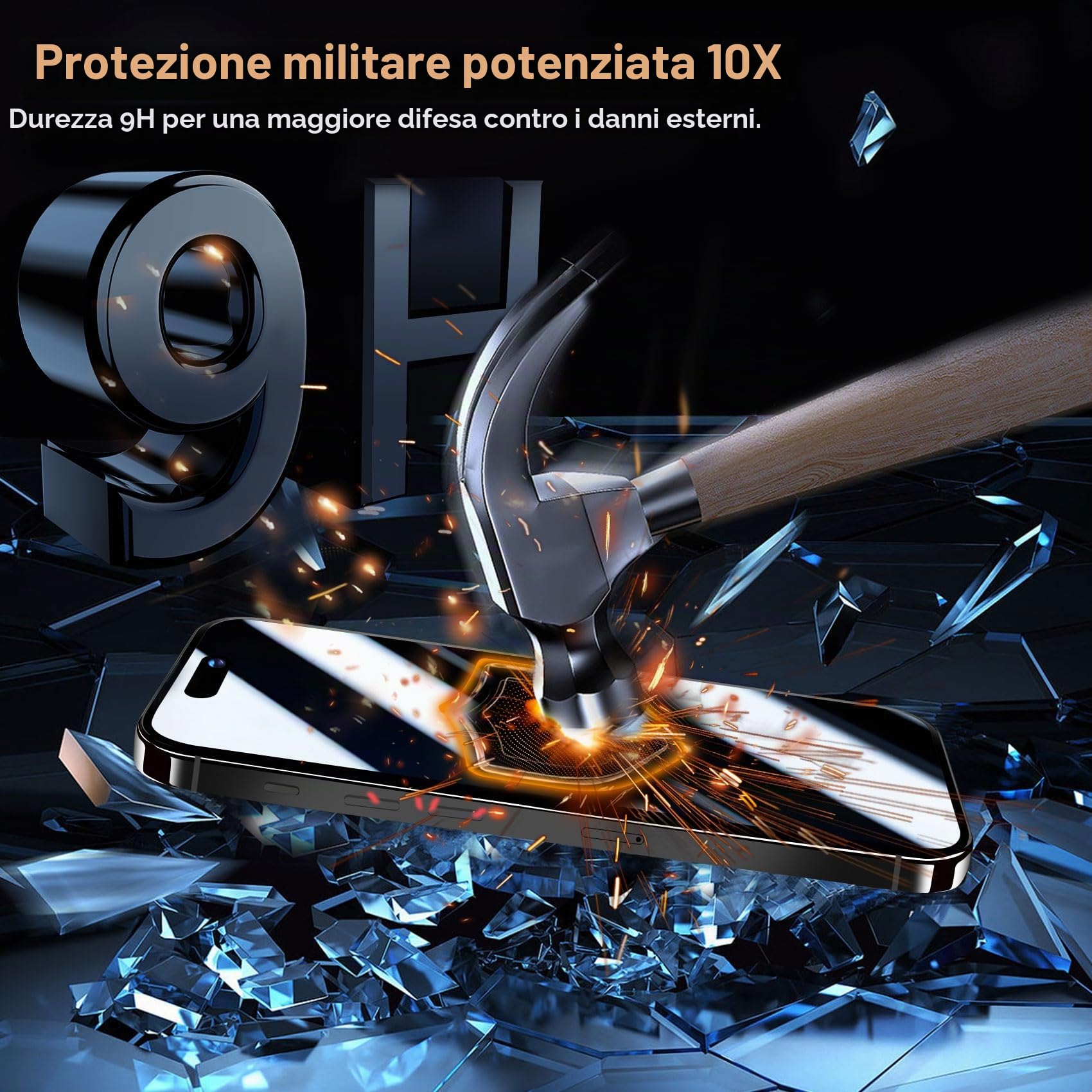 QHOHQ 3 Pezzi Vetro Temperato per iPhone 15 [6,1 Pollici] e 3 Pezzi Pellicola Fotocamera, Pellicola Prottetiva Anti Graffio, Durezza 9H, HD Trasparente, Senza Bolle