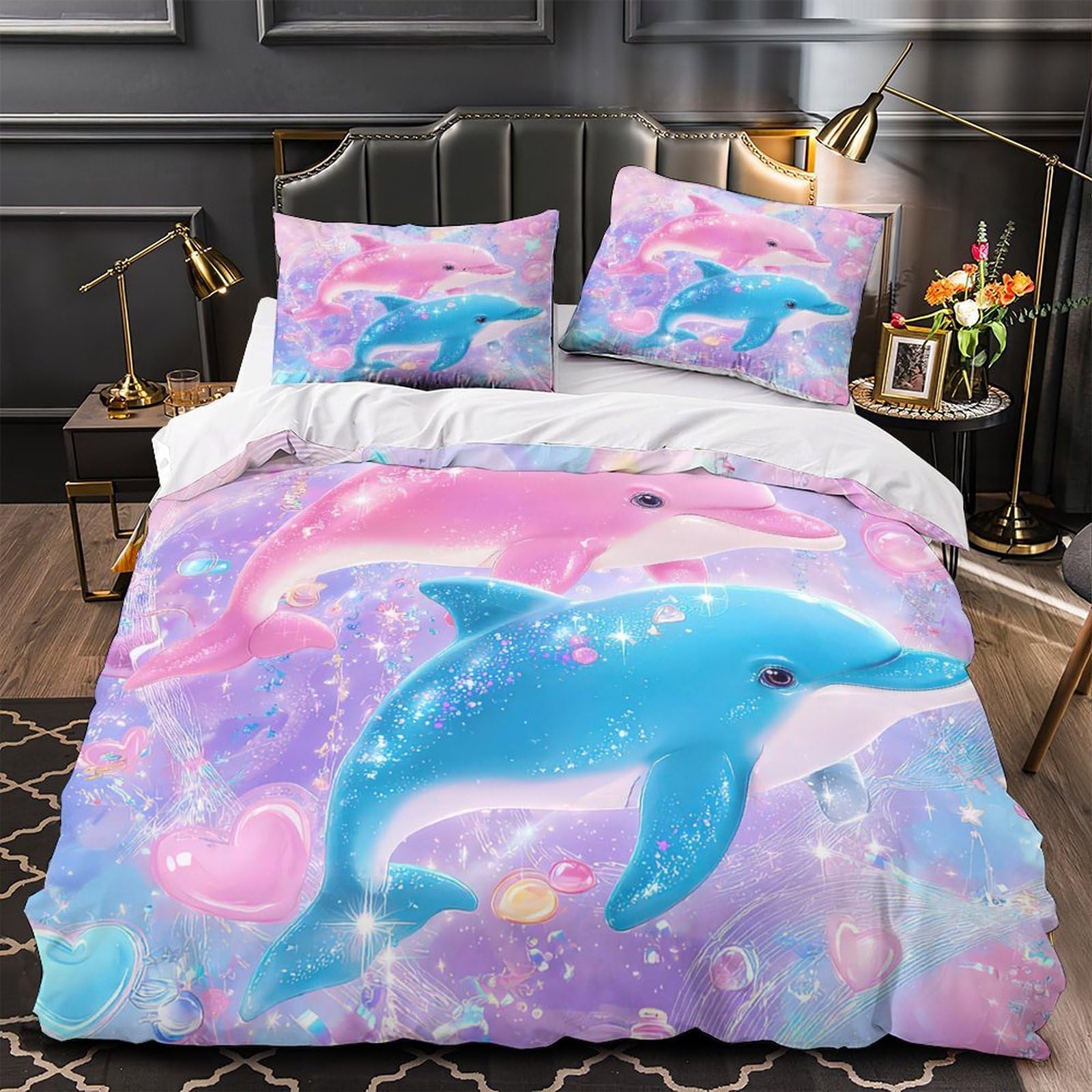 Linge de lit nœuds roses hypoallergénique pour peau sensible