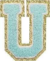 Vista 30 de SPRT - Parches de letras de chenilla universitaria con purpurina, parche de letras blancas para planchar con letras del alfabeto para disfraz