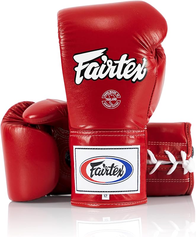 BGL6 Locked Thumb Boxing Gloves, Leather Lace Up Muay Thai MMA Gear | Snug-fit hand compartment with ergonomic curves. Minimizes hand fatigue. Built for pro competitions and sparring.